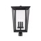 Z-Lite Seoul 3 Light Outdoor Post Mount Fixture, Black & Clear 571PHXLR-BK - alternate 3